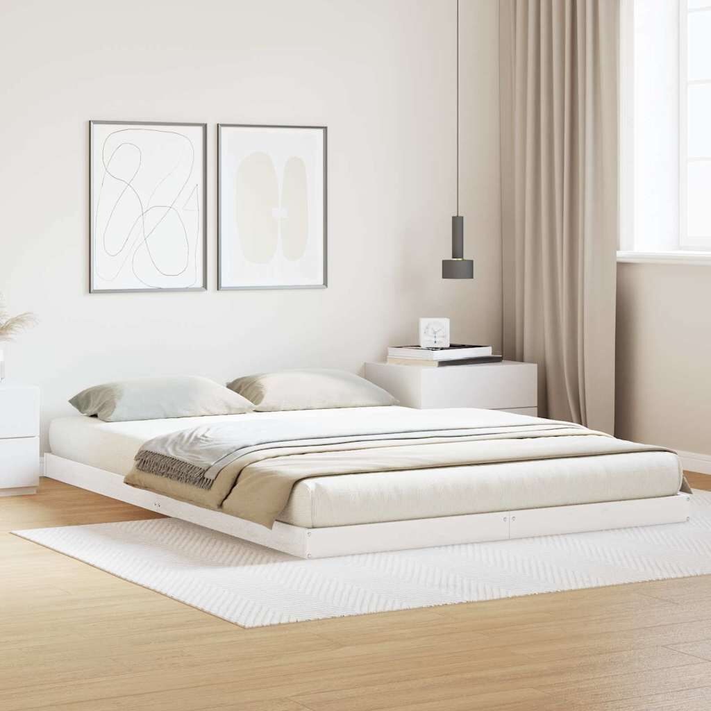 vidaXL Bedframe Wit 140 x 220 cm Massief grenenhout