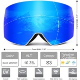 Skibril Snowboardbril Unisex met UV400 Anti-Fog, Helm Compatibel (-58%)