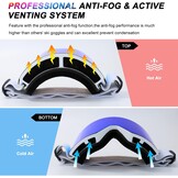 Skibril Snowboardbril Unisex met UV400 Anti-Fog, Helm Compatibel (-58%)