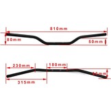 Motorfietsstuur 7/8 inch 22 mm universeel stuur voor EXC TE DL CRF CB YZF WR XT KLX KX DRZ KLR Dirt Bike ATV Motocross Enduro zwart