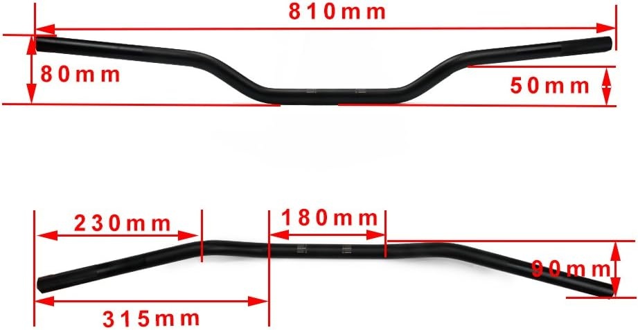Motorfietsstuur 7/8 inch 22 mm universeel stuur voor EXC TE DL CRF CB YZF WR XT KLX KX DRZ KLR Dirt Bike ATV Motocross Enduro zwart