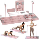 Automatic Rebound Abdominal Wheel Core Strength Training Ab Roller Exercise Wheel Board Pilates Reformer Board, Resistance Bands, Knee Mat Exercise Equipment for Home Use