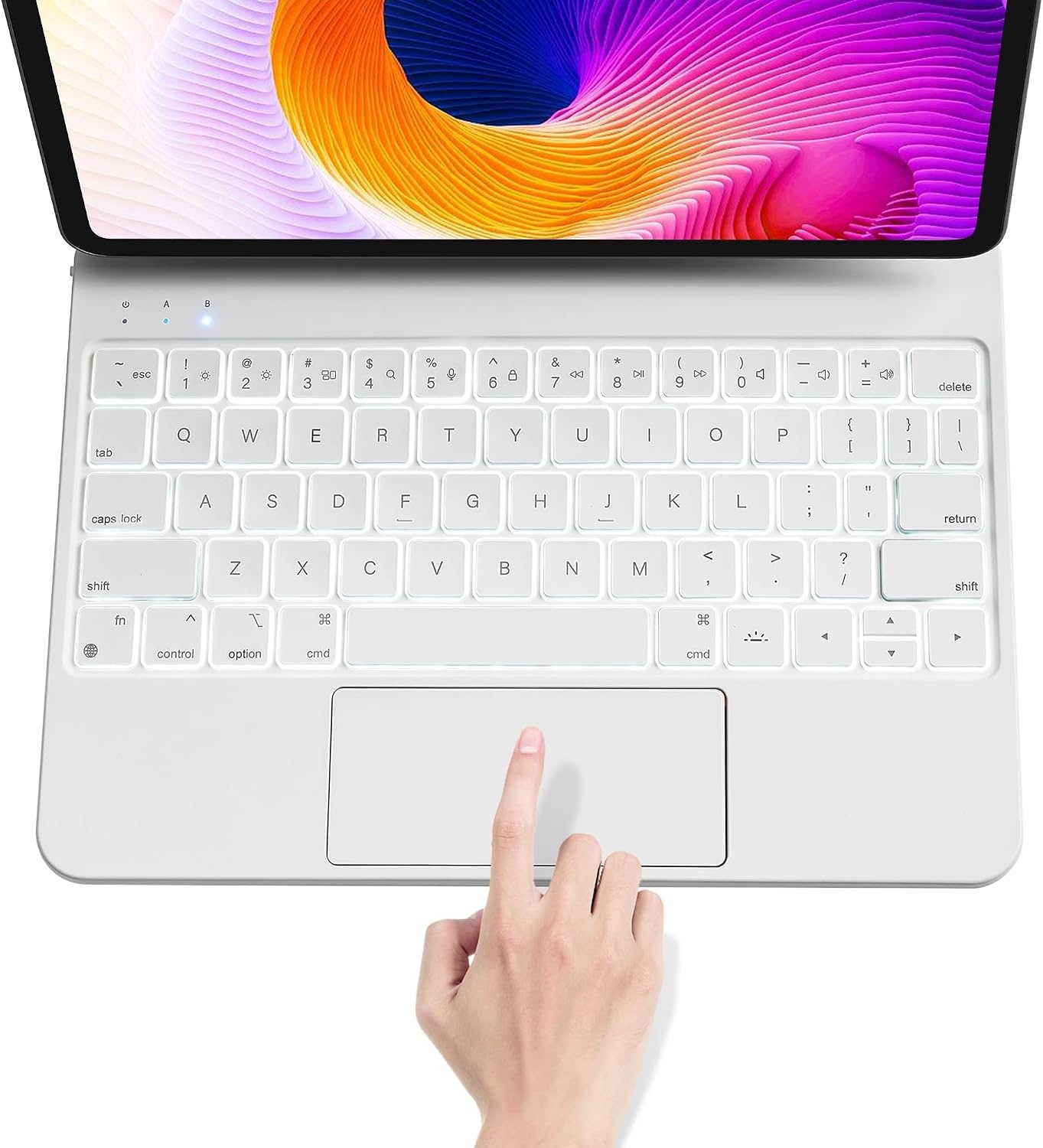 Magic Keyboard 10.9 Inch for iPad Air (5.4 Generation) with Keyboard for iPad Pro 11 Inch (3rd/2nd/1st Gen) Design Floating Stand, Magnetic Keyboard with Trackpad, German QWERTZ Layout
