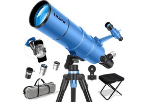 Refractortelescoop Beginners 90mm | 22x-165x Vergroting | Incl. Statief & Telefoonhouder | 35% Korting