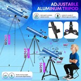 Telescoop voor astronomie volwassenen en kinderen, beginners, 22 x 165 x, 90 mm opening 550 mm, astronomische refractortelescoop met klapkruk, statief, mobiele telefoonhouder en draagtas, telescoop