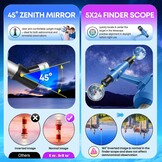 Telescoop voor astronomie volwassenen en kinderen, beginners, 22 x 165 x, 90 mm opening 550 mm, astronomische refractortelescoop met klapkruk, statief, mobiele telefoonhouder en draagtas, telescoop