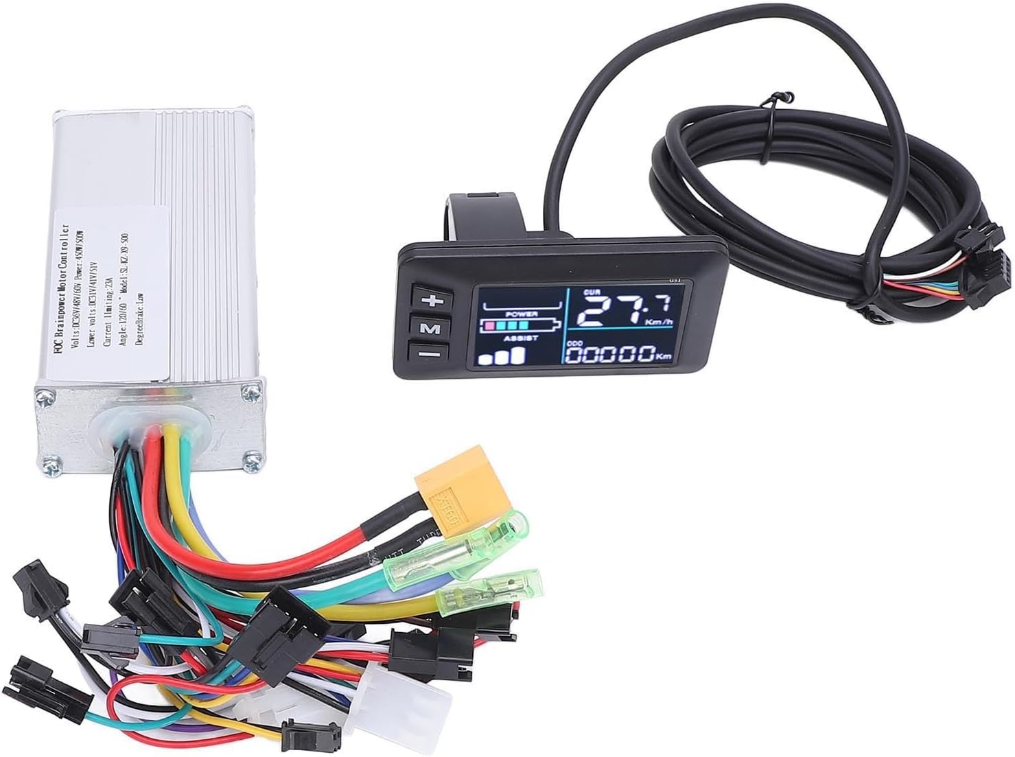 BuyWeek Elektrofahrrad Brushless Motor Controller Kit, 36V 48V 60V 450W 500W Sinuswellen Controller mit G51 LCD Anzeigefeld
