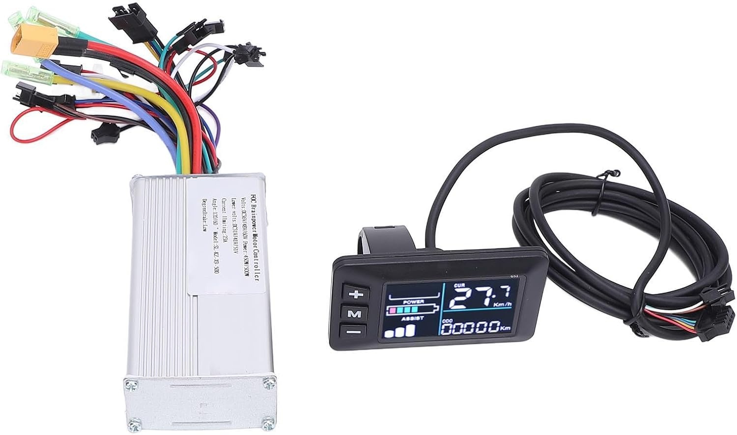 BuyWeek Elektrofahrrad Brushless Motor Controller Kit, 36V 48V 60V 450W 500W Sinuswellen Controller mit G51 LCD Anzeigefeld