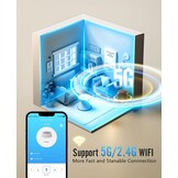 oneisall 5 liter voederautomaat voor katten, 2 bakken, 5 G/2,4 G Wifi, intelligente kattenvoerautomaat, eenvoudige bediening met app-bediening, voerverdeler voor katten/honden, met 2 roestvrijstalen