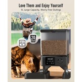 oneisall 5 liter voederautomaat voor katten, 2 bakken, 5 G/2,4 G Wifi, intelligente kattenvoerautomaat, eenvoudige bediening met app-bediening, voerverdeler voor katten/honden, met 2 roestvrijstalen