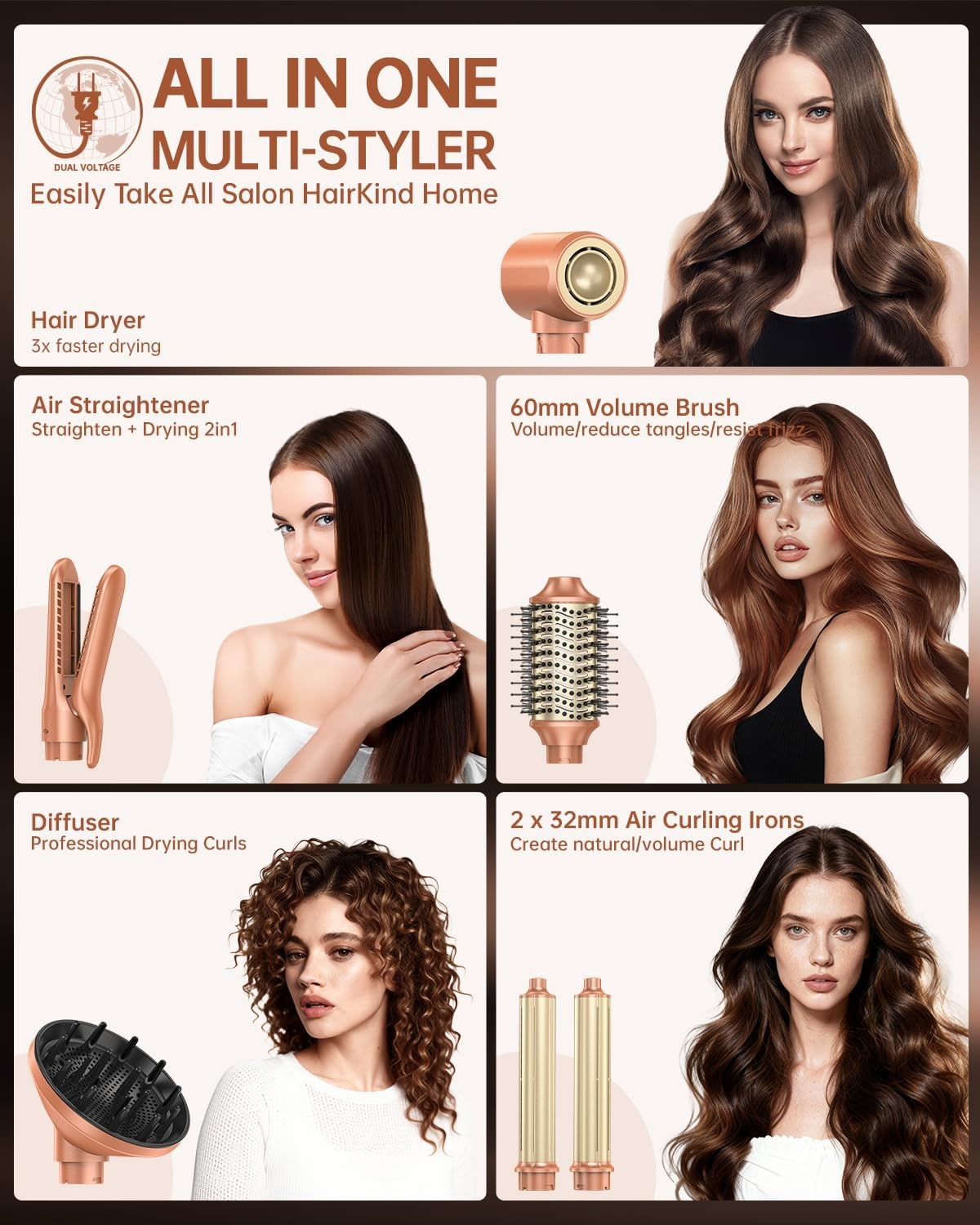 7-in-1 Airstyler - 61% Korting - Snel Drogen & Krullen