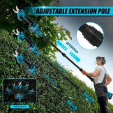 Accutakkenschaar met 2 m telescoopstang en 2 x 1500 m Ah accu, borstelloze elektrische snoeischaar met 2 versnellingen, 30 mm snijdiameter, slijpsteen en reservemesjes - Maat mit 2m Teleskopstange und Akku