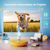Mini Beamer Ondersteunt 1080P [Android 11 & Auto Trapezcorrectie] AKIYO O2 Slimme Beamer met WiFi 6 en Bluetooth 5.2, Kleine Projector met 180° Draaifunctie, Compatibel met HDMI/Smartphone/USB/Laptop