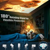 Mini Beamer Ondersteunt 1080P [Android 11 & Auto Trapezcorrectie] AKIYO O2 Slimme Beamer met WiFi 6 en Bluetooth 5.2, Kleine Projector met 180° Draaifunctie, Compatibel met HDMI/Smartphone/USB/Laptop