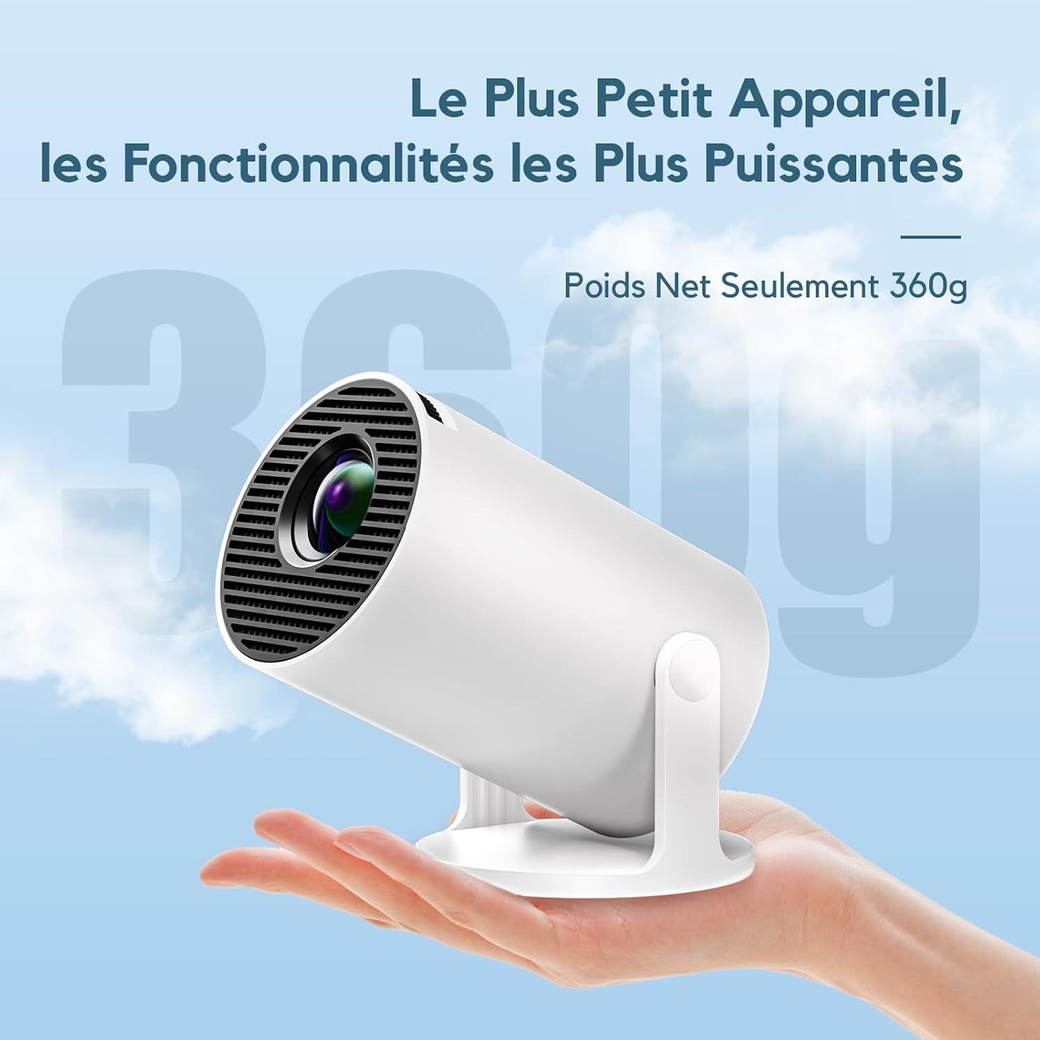 Mini Beamer Ondersteunt 1080P [Android 11 & Auto Trapezcorrectie] AKIYO O2 Slimme Beamer met WiFi 6 en Bluetooth 5.2, Kleine Projector met 180° Draaifunctie, Compatibel met HDMI/Smartphone/USB/Laptop