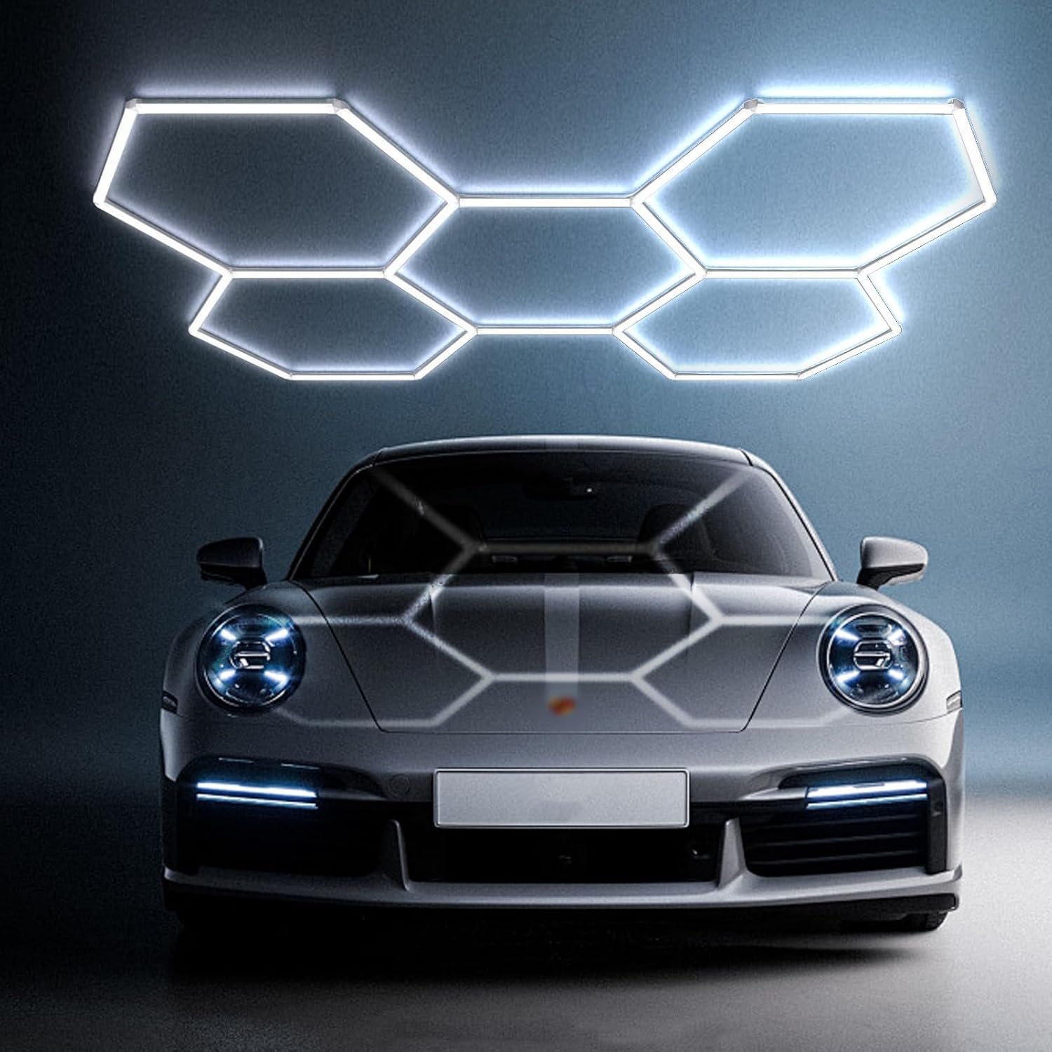 TAUDUDE Hexagon LED Plafondlamp 5 Hex - 6500K Daglicht Wit voor Garage en Werkplaats