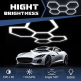 TAUDUDE Hexagon LED Plafondlamp 5 Hex - 6500K Daglicht Wit voor Garage en Werkplaats