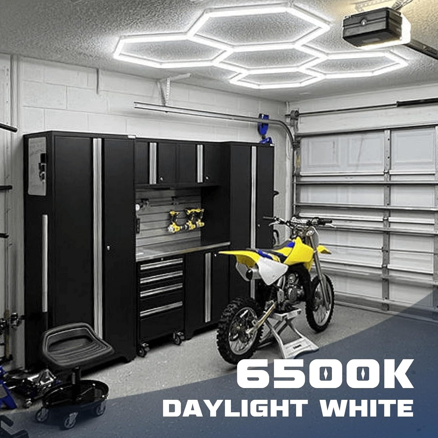 TAUDUDE Hexagon LED Plafondlamp 5 Hex - 6500K Daglicht Wit voor Garage en Werkplaats