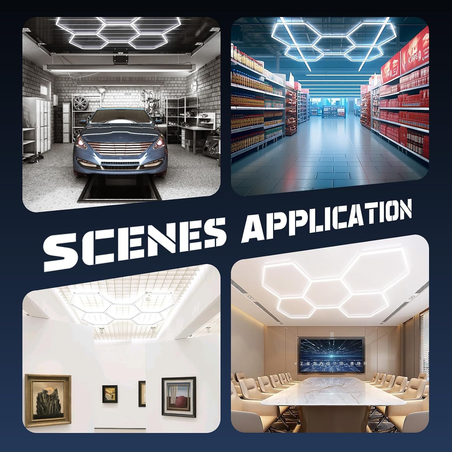TAUDUDE Hexagon LED Plafondlamp 5 Hex - 6500K Daglicht Wit voor Garage en Werkplaats