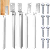 Set van 4 Gegalvaniseerde Indrijfankers voor Palen | 44cm Diep | 32% Korting