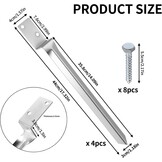 Set van 4 Gegalvaniseerde Indrijfankers voor Palen | 44cm Diep | 32% Korting