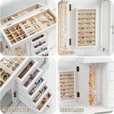 Sieradendoos Organizer Hout (Verweerd Wit) - 34% Korting!