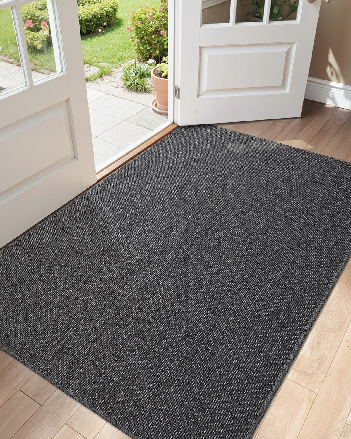 Donkergrijze Deurmat 122x183cm - Antislip & Wasbaar (29% Korting)