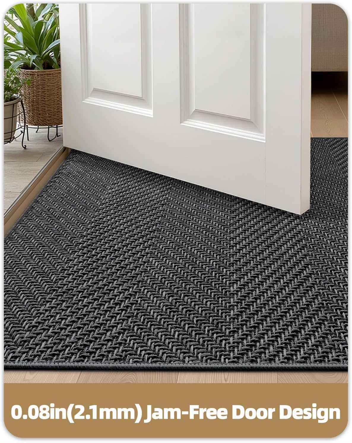 Donkergrijze Deurmat 122x183cm - Antislip & Wasbaar (29% Korting)