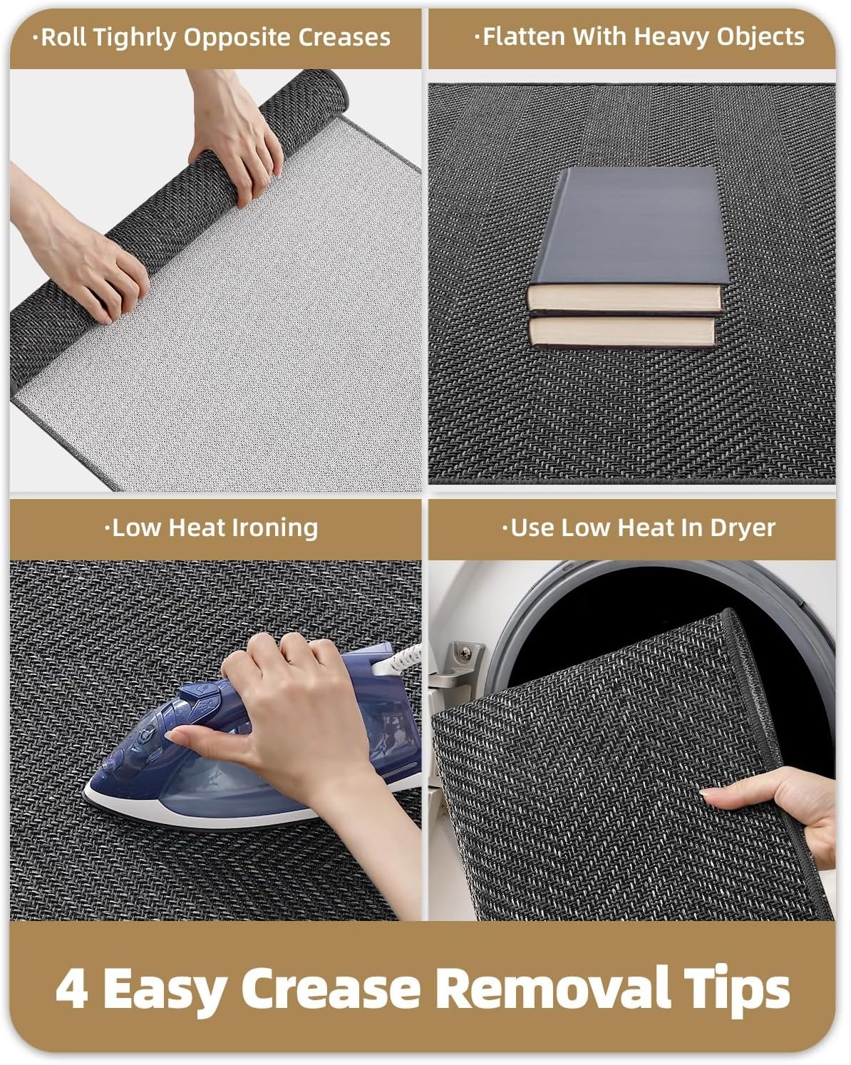 Donkergrijze Deurmat 122x183cm - Antislip & Wasbaar (29% Korting)