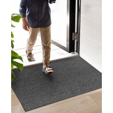 Donkergrijze Deurmat 122x183cm - Antislip & Wasbaar (29% Korting)