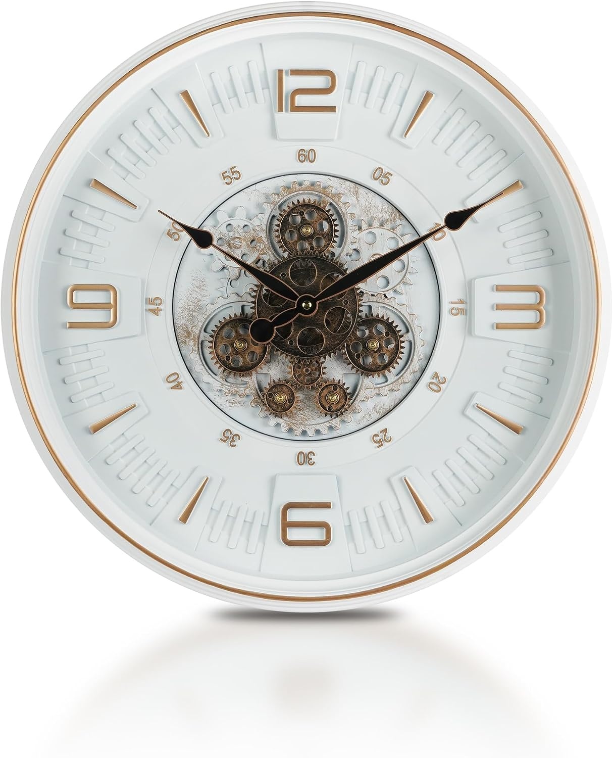 Industriële Steampunk Wandklok met Bewegende Tandwielen | 50 cm | 60% Korting
