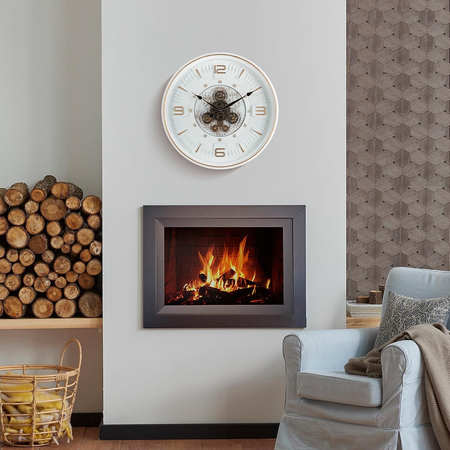 Industriële Steampunk Wandklok met Bewegende Tandwielen | 50 cm | 60% Korting