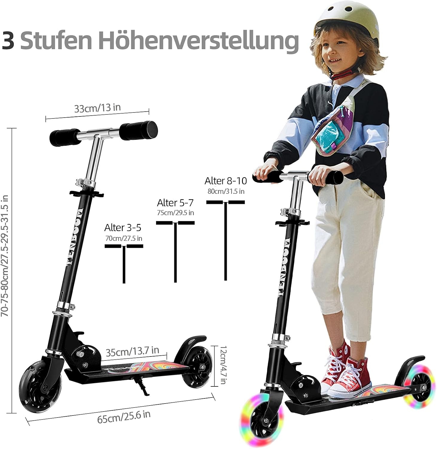 Kinderstep 3-10 jaar met LED-wielen & 33% korting