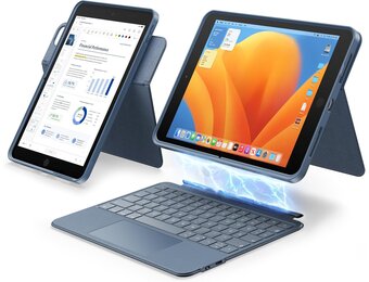 Toetsenbordhoes iPad 10.2" (9/8/7e gen) met Trackpad & 7 Kleuren Achtergrondverlichting | 34% Korting