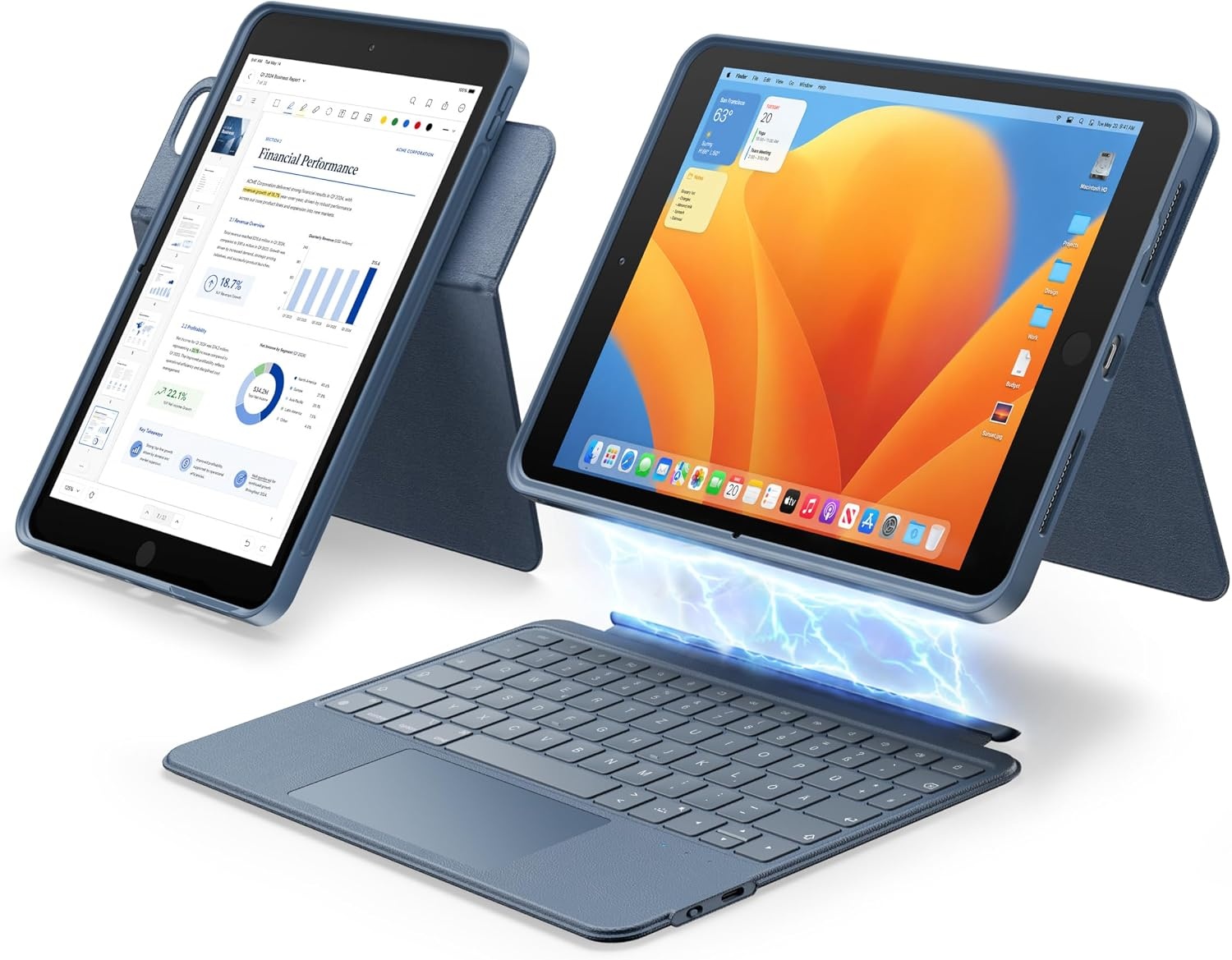 Toetsenbordhoes iPad 10.2" (9/8/7e gen) met Trackpad & 7 Kleuren Achtergrondverlichting | 34% Korting