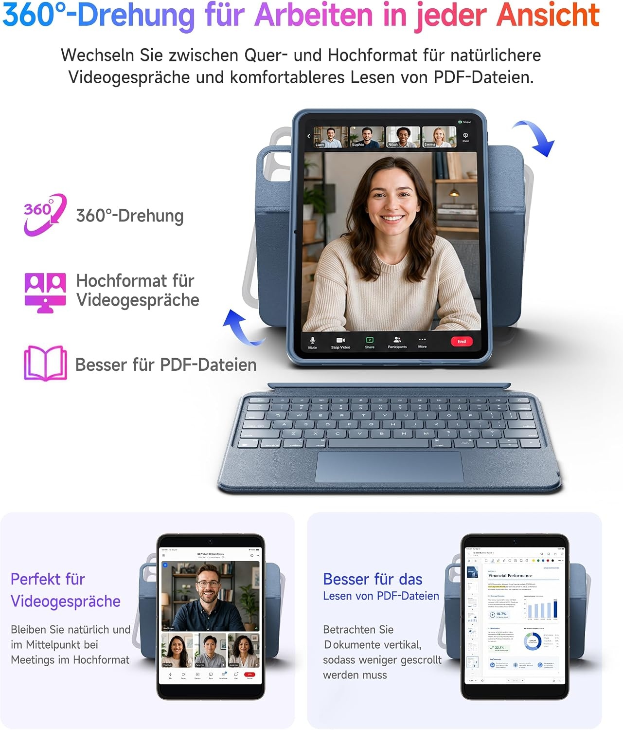 Toetsenbordhoes iPad 10.2" (9/8/7e gen) met Trackpad & 7 Kleuren Achtergrondverlichting | 34% Korting
