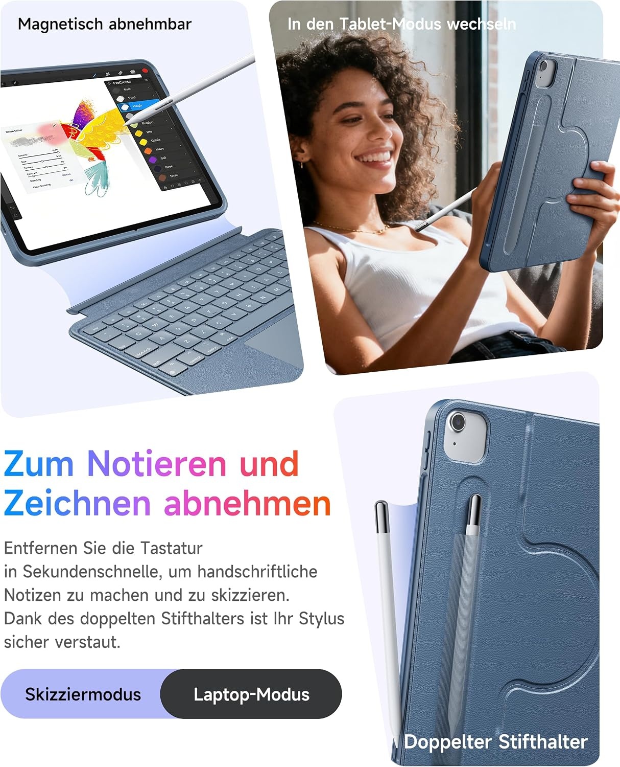 Toetsenbordhoes iPad 10.2" (9/8/7e gen) met Trackpad & 7 Kleuren Achtergrondverlichting | 34% Korting