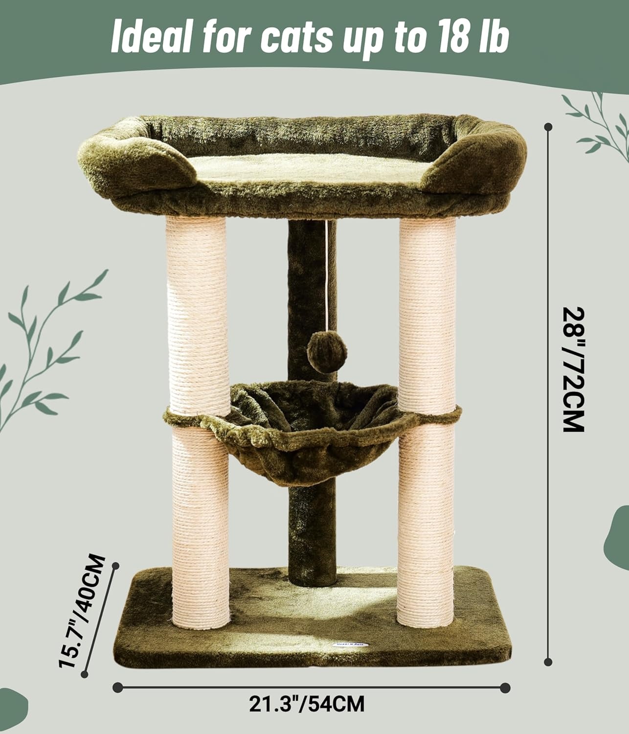 Groene Krabpaal 71cm met Hangmat - 34% Korting