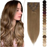 Clip-in Haarextensies Echt Haar Remy #6 Lichtbruin 30cm 34% Korting