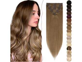 Clip-in Haarextensies Echt Haar Remy #6 Lichtbruin 30cm 34% Korting