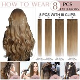 Clip-in Haarextensies Echt Haar Remy #6 Lichtbruin 30cm 34% Korting