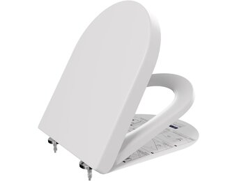 D-vorm Wc-bril Duroplast Wit Softclose Antibacterieel - 29% Korting