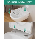 Universele Wc-bril D-vorm Softclose Antibacterieel | Wit | 42% Korting