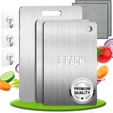 3-delige RVS Snijplank Set - Titanium Legering | Antibacterieel