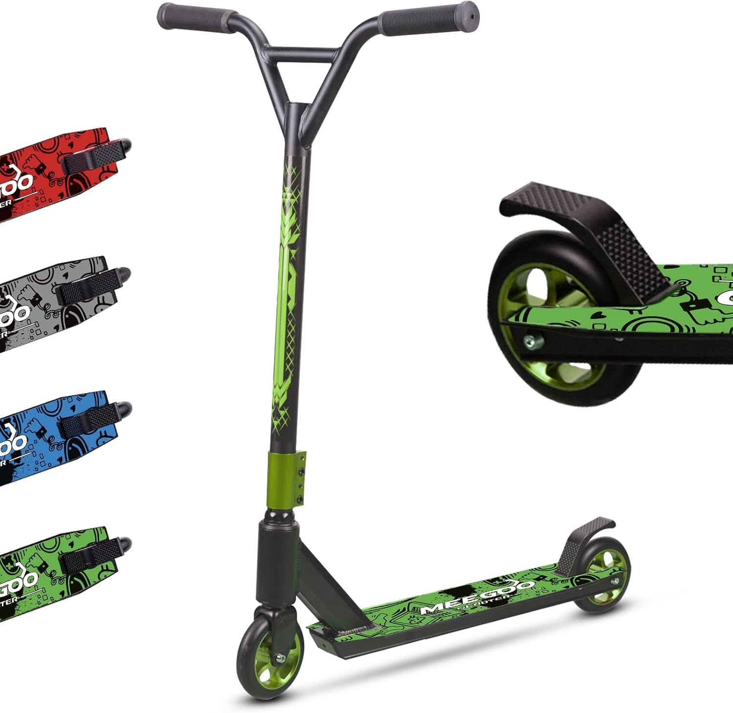 Stuntstep Groen - ABEC-10 Lagers | 100 kg | Lichtgewicht