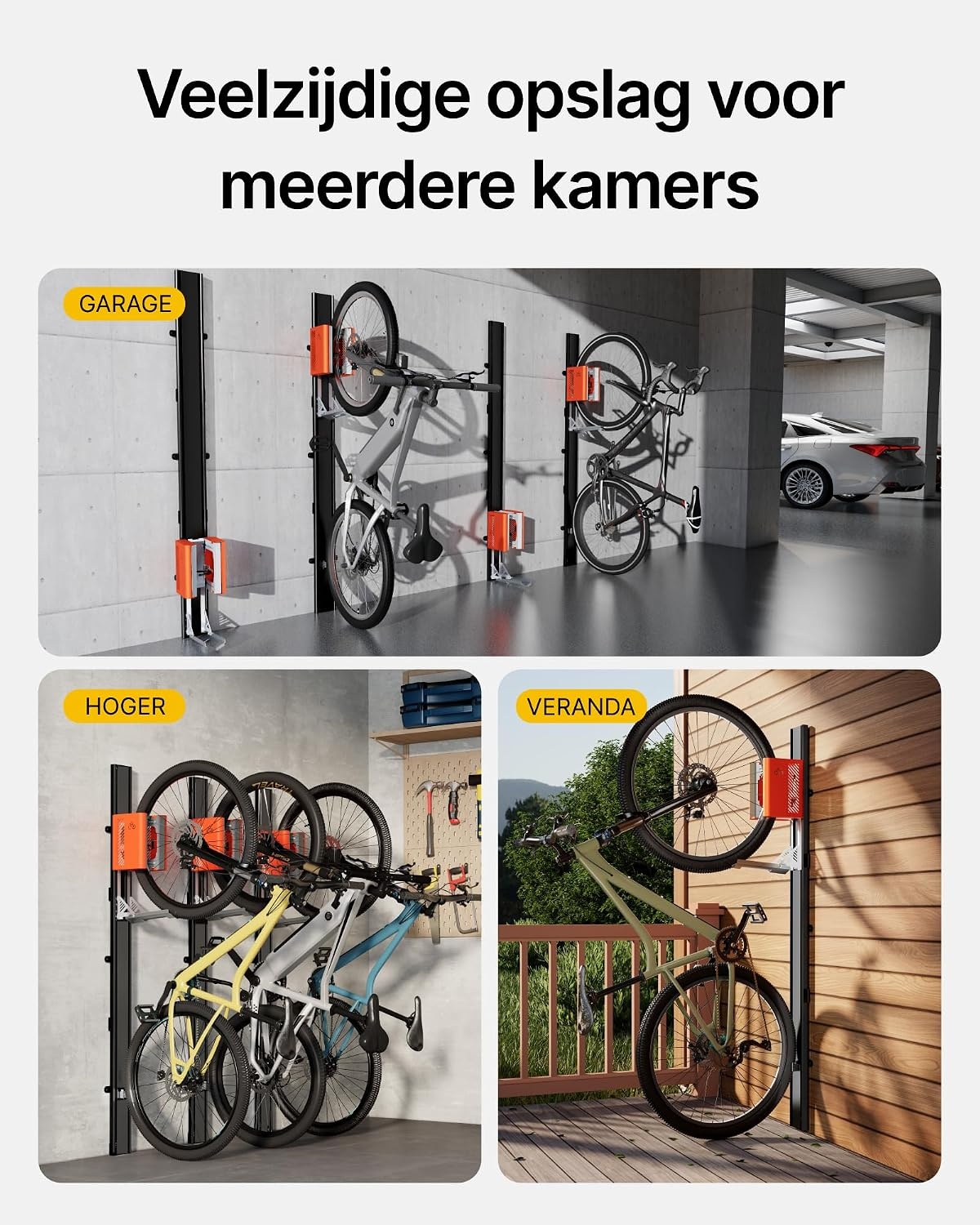 Ruimtebesparende Fietslift Oranje - Max. 32kg | 35% Korting