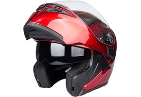 Opklaphelm Motorfiets Rood Maat M | Dubbel Vizier & Zonnescherm | DOT/ECE Keurmerk | -34%