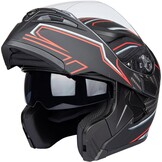 Opklaphelm Motorfiets Rood Maat M | Dubbel Vizier & Zonnescherm | DOT/ECE Keurmerk | -34%