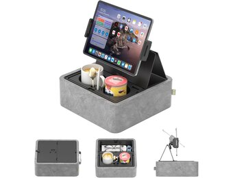 Tabletkussenhouder 4,7-12,9" | Met Snackbak & 2 Bekers | 360° Draaibaar | 34% Korting