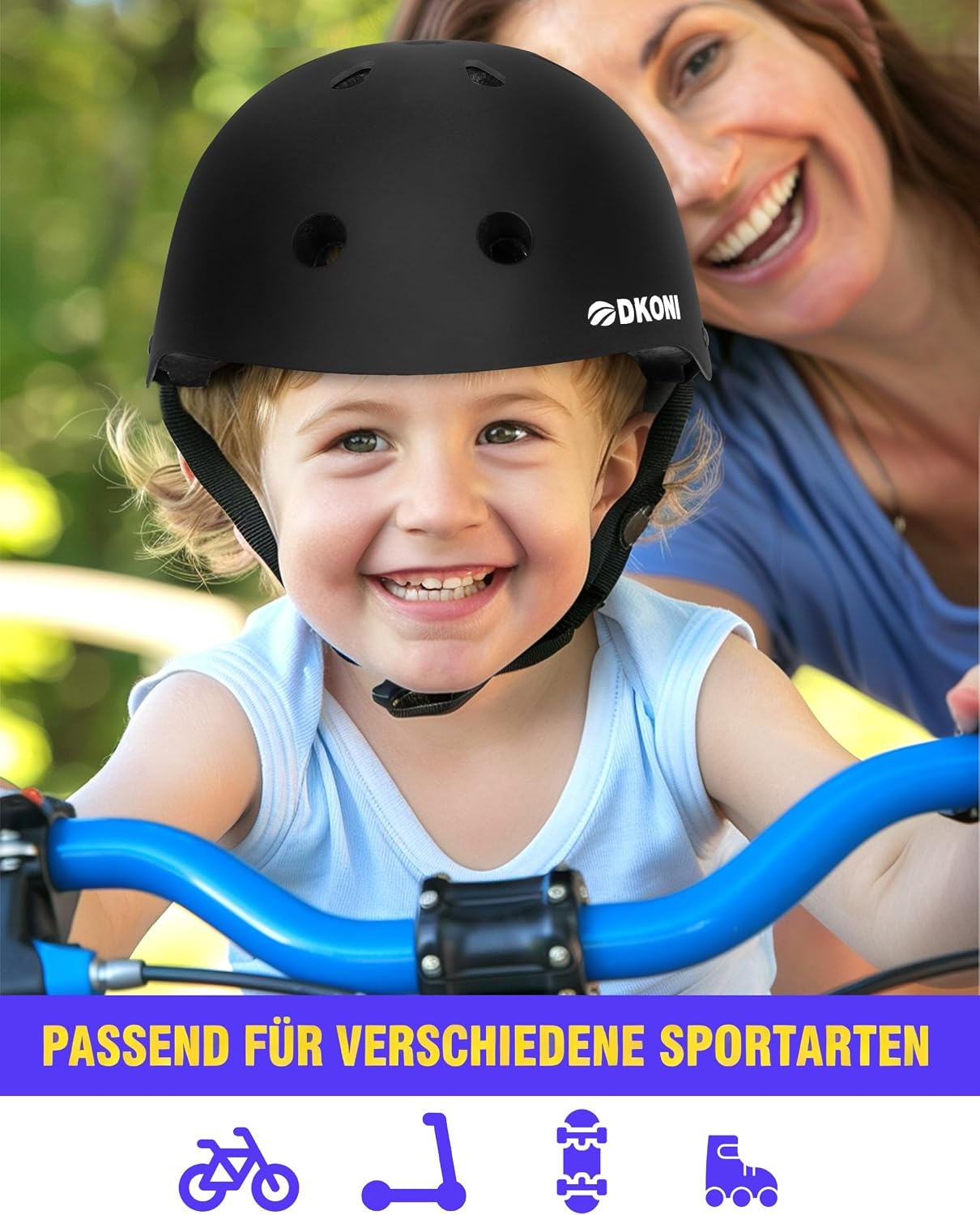 Kinderfietshelm Verstelbaar Multi-Sport Zwart 57% Korting